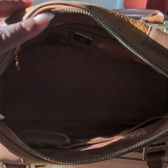 AUTHENTIC MCM Cognac Visetos Tote Bag Boston Bag - Picture 5 of 7